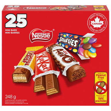 Nestle Mini Assorted Chocolates, Coffee Crisp, Kit Kat, Smarties, Aero, 25ct, Halloween Box, 248g/8.7 oz. {Imported from Canada}